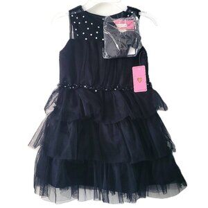 between Black Formal Dress with Silver Sequin Accents Tiered Tutu Skirt Girls 5